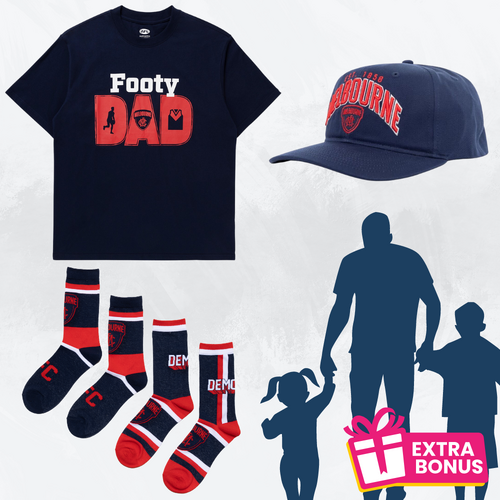 Melbourne Demons Dad Shirt/Socks/Cap Pack