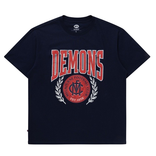 Melbourne Demons Mens Arch Graphic Tee Navy