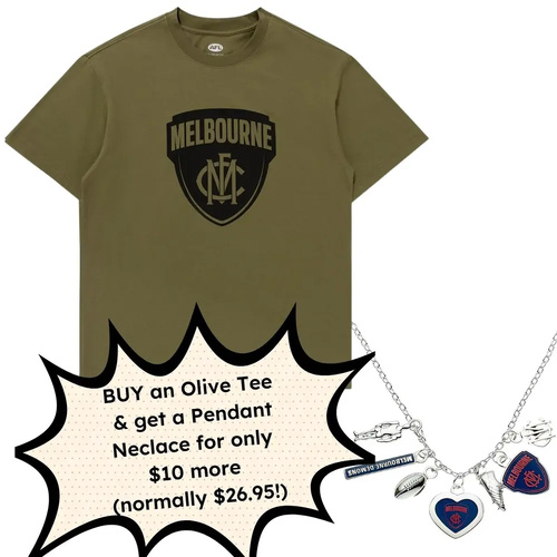 Melbourne Demons Olive Tee Discount Deal