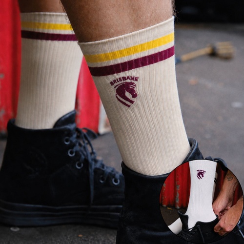Brisbane Broncos Sneaker Socks 2 Pack Gift Box