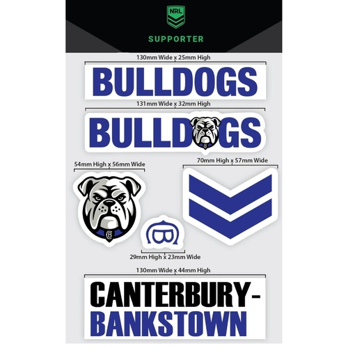 Canterbury Bulldogs Wordmark Decals Sheet