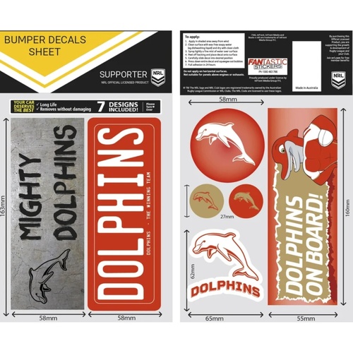 Dolphins Bumper Decal Sheet