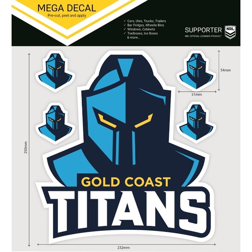 Gold Coast Titans Mega Logo Decal
