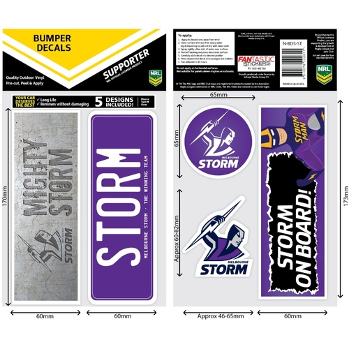 Melbourne Storm Bumper Decal Sheet