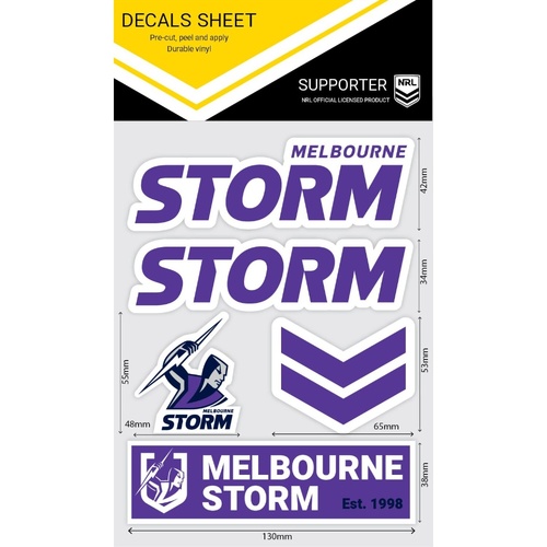 Melbourne Storm Wordmark Decals Sheet