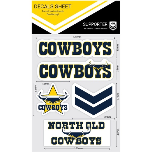 North Queensland Cowboys Wordmark Decals Sheet