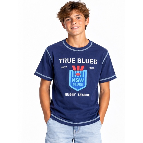 New South Wales Blues Youths Contrast Stitch Vintage Tee