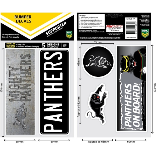 Penrith Panthers Bumper Decal Sheet