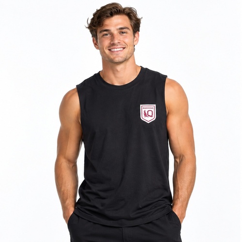 Queensland Maroons Mens Banner Muscle Tee