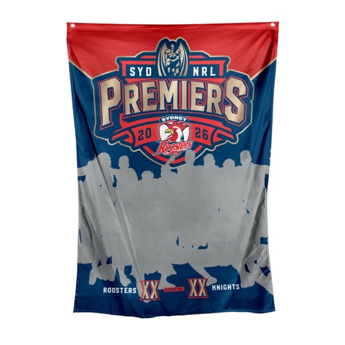 Sydney Roosters 2026 Premiers Photo Wall Flag