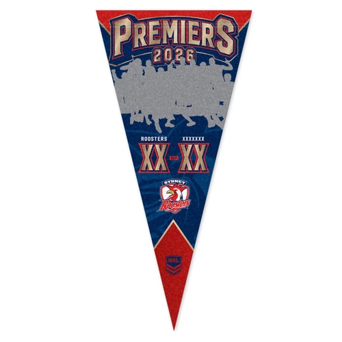 Sydney Roosters 2026 Premiers Team Photo Felt Pennant