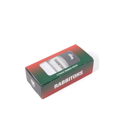 South Sydney Rabbitohs Adults 3 Pack Boxed Socks
