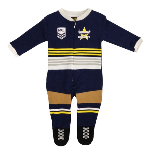 North Queensland Cowboys Baby Footysuit Onesie