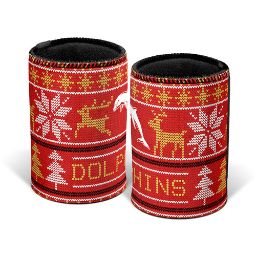 Dolphins Christmas Can Cooler
