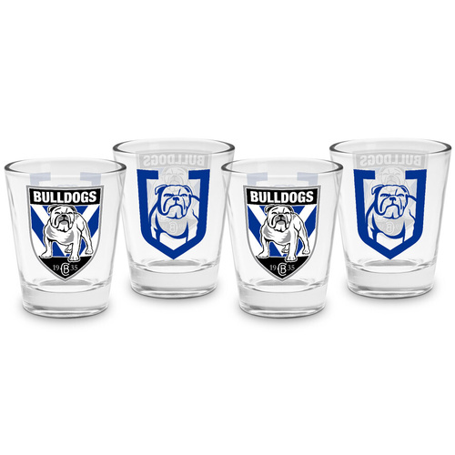 Canterbury Bulldogs NRL 4 Pack Shot Glass