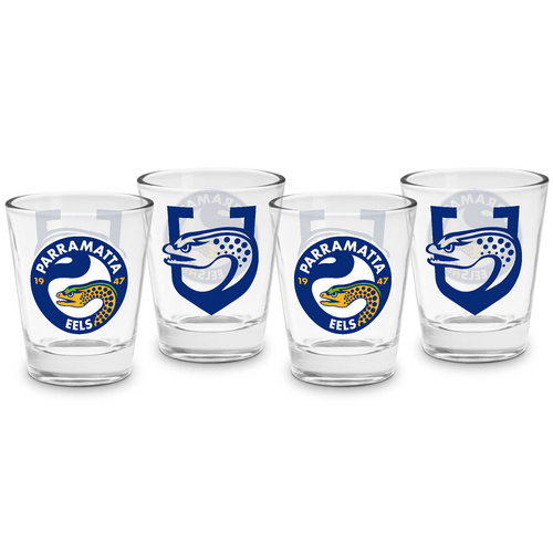 Parramatta Eels NRL 4 Pack Shot Glass