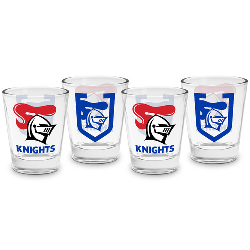 Newcastle Knights NRL 4 Pack Shot Glass
