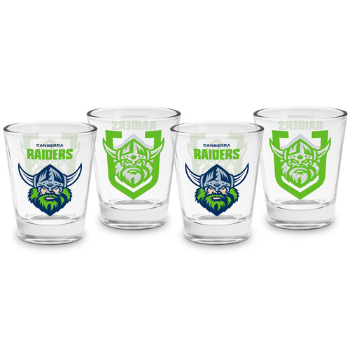 Canberra Raiders NRL 4 Pack Shot Glass