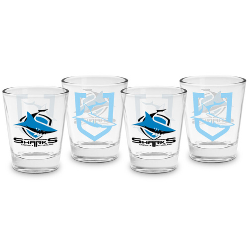Cronulla Sharks NRL 4 Pack Shot Glass