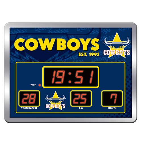 North Queensland Cowboys NRL LED Scoreboard Clock