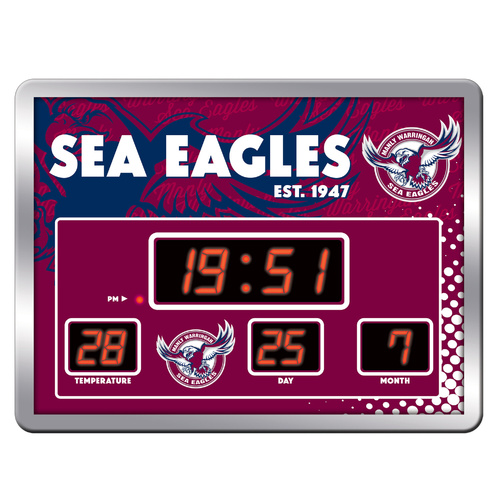 Manly Warringah Sea Eagles NRL LED Scoreboard Clock