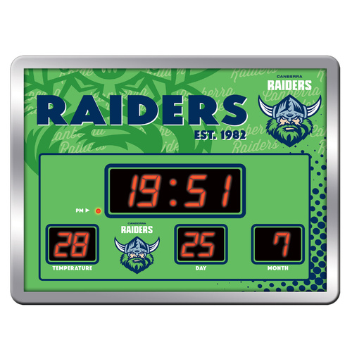 Canberra Raiders NRL LED Scoreboard Clock