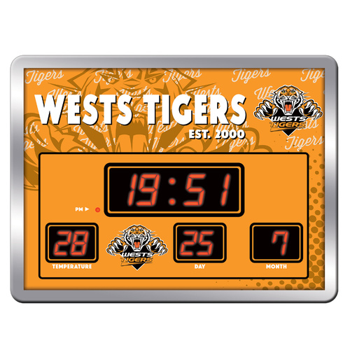 Wests Tigers NRL LED Scoreboard Clock