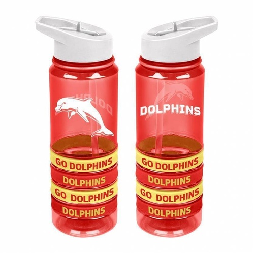 Dolphins Tritan Drinks Bottle With Bands