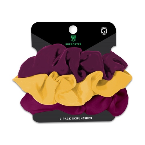 Brisbane Broncos Scrunchies 3 Pack