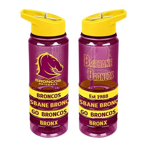 Brisbane Broncos Tritan Drinks Bottle With 4 Bands