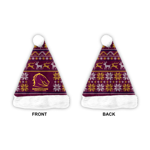 Brisbane Broncos Christmas Santa Hat