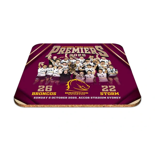 Brisbane Broncos 2025 Premiers Photo Coaster 4 Pack