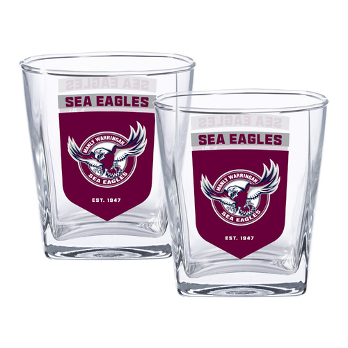 Manly Warringah Sea Eagles NRL 2 Pack Spirit Glasses