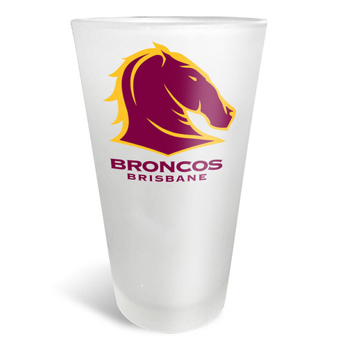 Brisbane Broncos NRL Frosted Glass