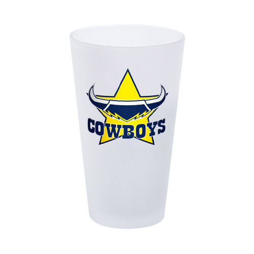 North Queensland Cowboys NRL Frosted Glass