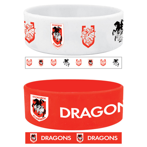 St George Illawarra Dragons Set of 2 Wrist Bands