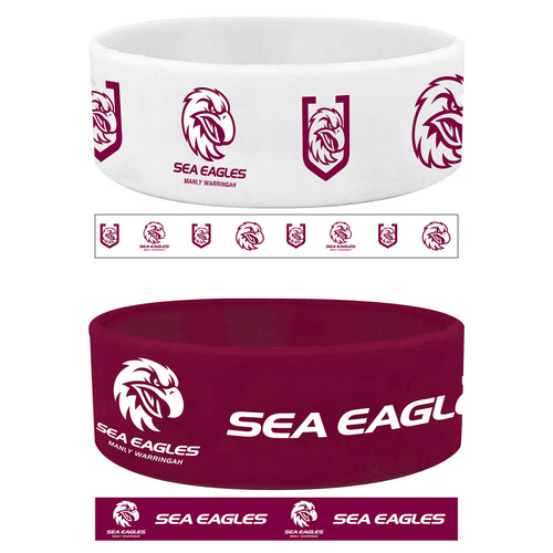Manly Warringah Sea Eagles Set of 2 Wrist Bands