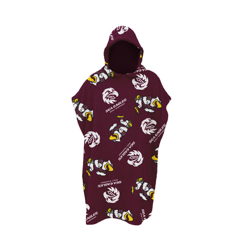 Manly Warringah Sea Eagles Youth Hooded Beach Towel