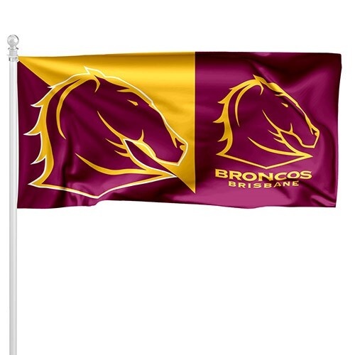 Brisbane Broncos Pole Flag : 90 cm x 180 cm