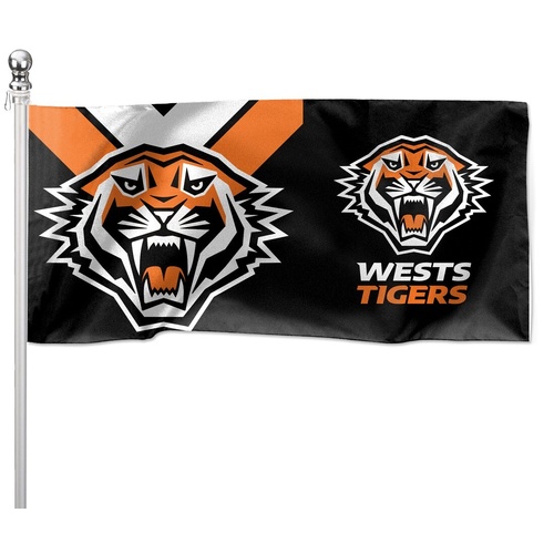 Wests Tigers Pole Flag : 90 cm x 180 cm