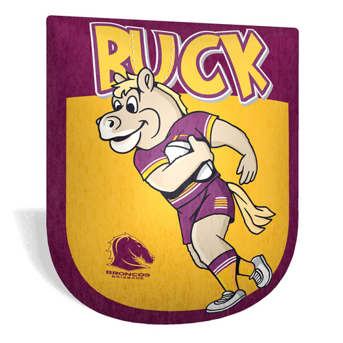 Brisbane Broncos Retro Mascot Shaped Cushion