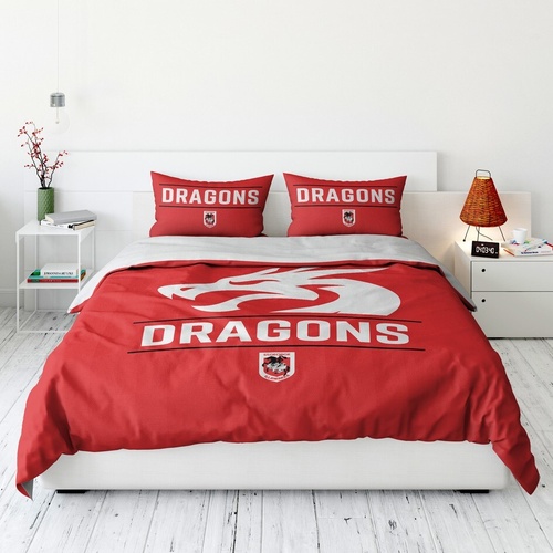 St George Illawarra Dragons Double Quilt Cover Set