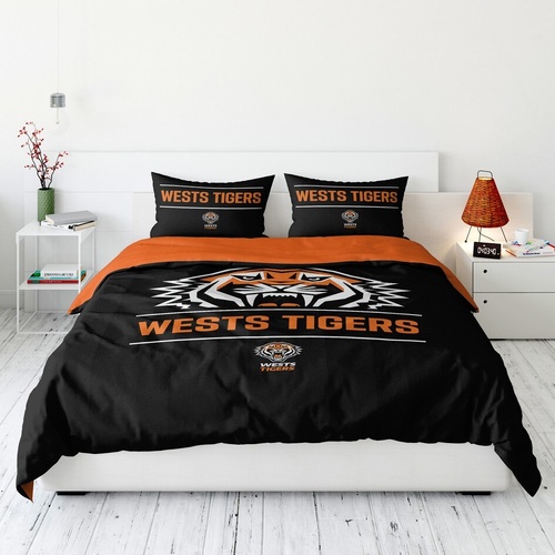 Wests Tigers Queen Official NRL Quilt Cover Set