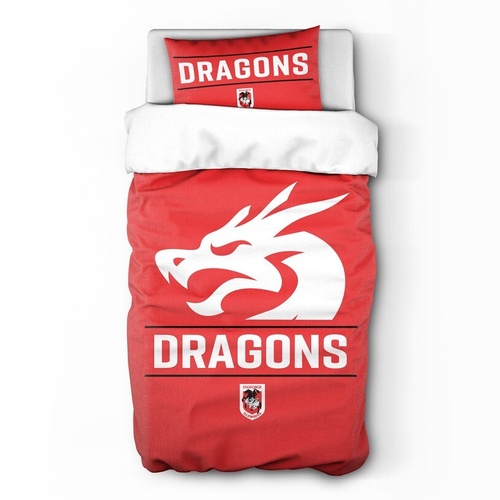 St George Illawarra Dragons Single Quilt Cover Set