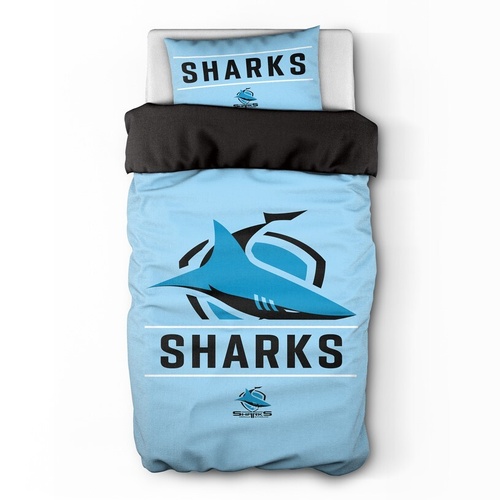 Cronulla-Sutherland Sharks Official NRL Single Quilt Cover Set