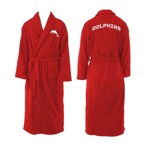 Dolphins Mens Long Sleeve Robe
