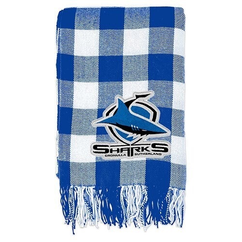 Cronulla-Sutherland Sharks Throw Blanket : Tartan Polar Fleece