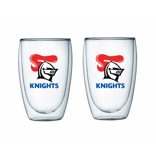 Newcastle Knights Set Of Two Double Wall Glass