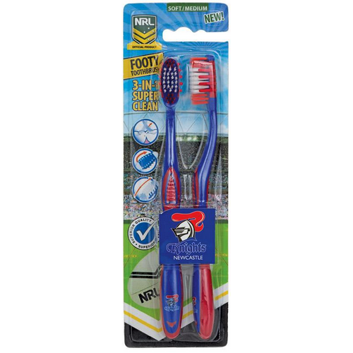 Newcastle Knights NRL Adults Toothbrush - 2 Pack