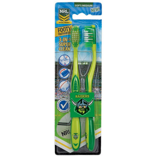Canberra Raiders NRL Adults Toothbrush - 2 Pack
